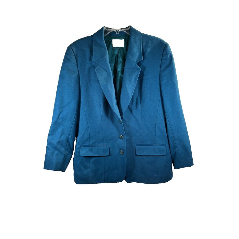 Pendleton Women's USA Vintage Virgin Wool Suit Blazer Size 12 Skirt Size 14 Teal